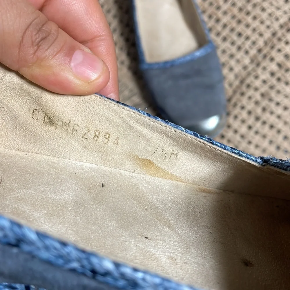 Stuart Weitzman Tipadrille Blue Jean Espadrille Mirror toe Shoes